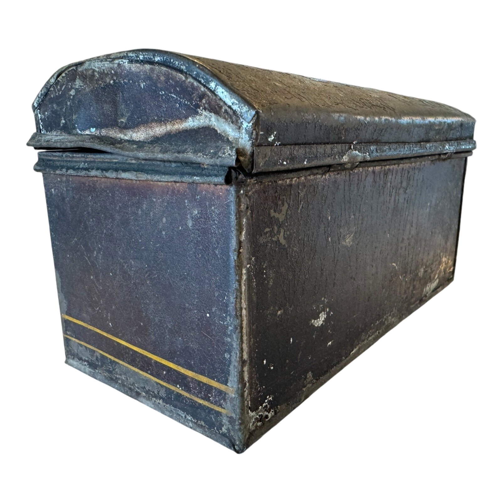 Antique Toleware Tin Painted Folk Art Document Box