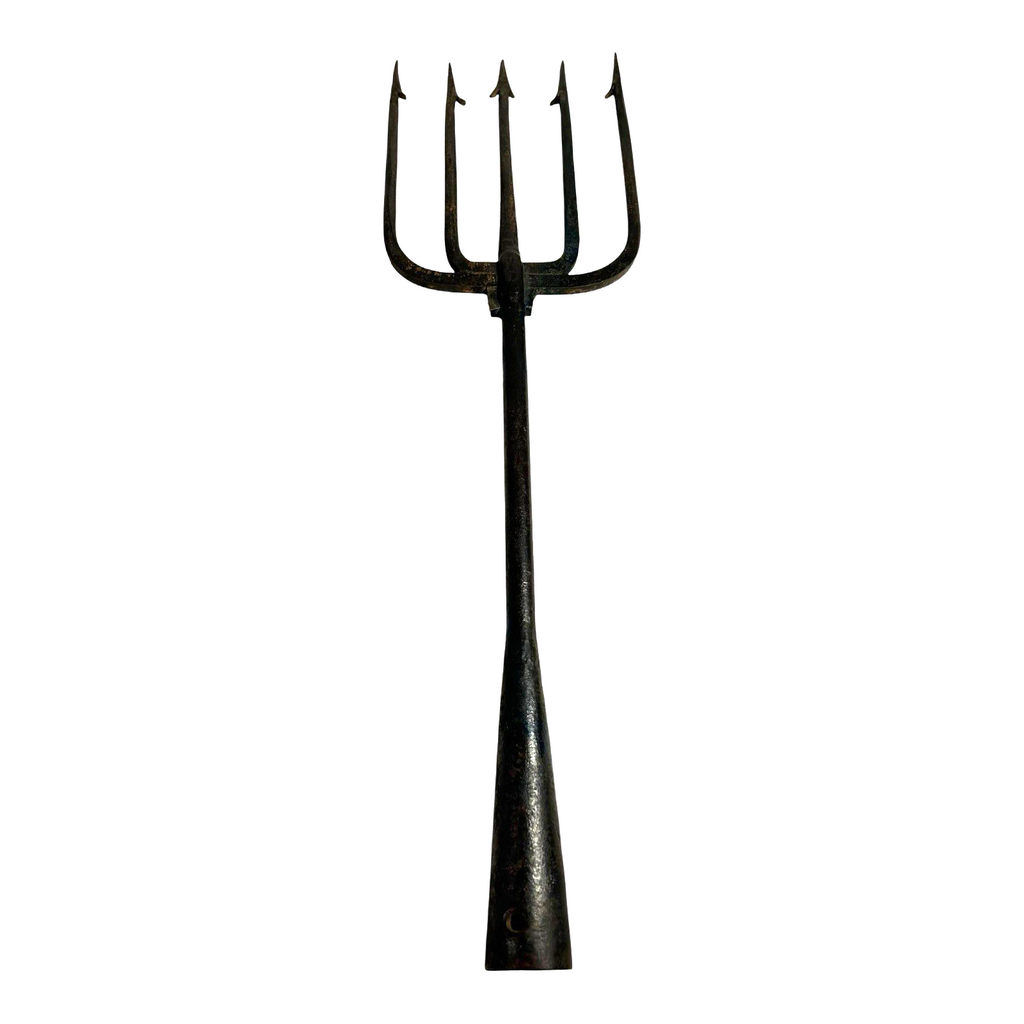 Antique Spear Trap Ice Fishing Spearing Decoy - Hand Forged Wrought Iron
