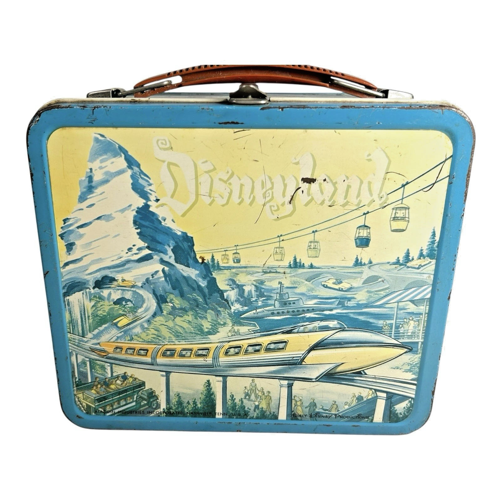 Vintage 1960 Aladdin Disneyland Metal Lunch Box & Thermos Set