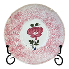 Antique Staffordshire Red Spatterware Spongeware Cup & Saucer