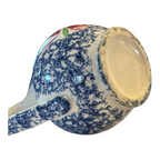Antique Staffordshire Blue Spatterware Spongeware Creamer - Floral Design