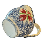 Antique Staffordshire Blue Spatterware Spongeware Creamer - Floral Design