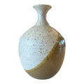 Vintage Handmade Studio Art Pottery Stoneware Cream & Tan Vase (Signed)