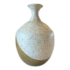 Vintage Handmade Studio Art Pottery Stoneware Cream & Tan Vase (Signed)