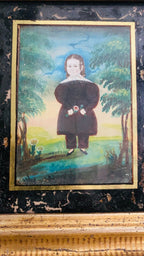 Antique Folk Art Miniature Portrait Painting (Attr James Sanforth Ellsworth)