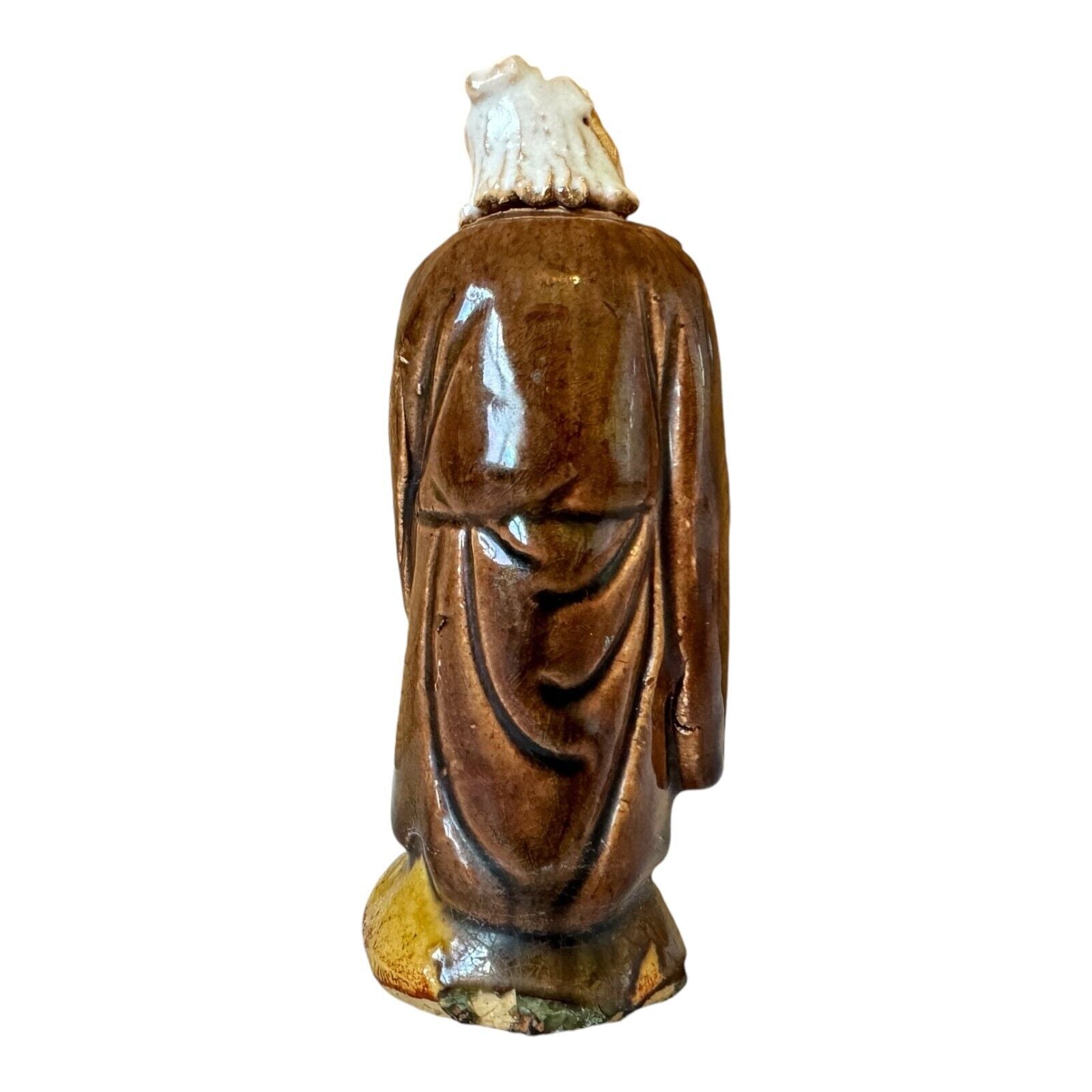 Antique Chinese Export Brown-Glazed Ceramic Mudman Figurine