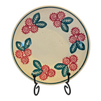 Antique Staffordshire Blue and Red Floral Stick Spatterware Teacup & Saucer