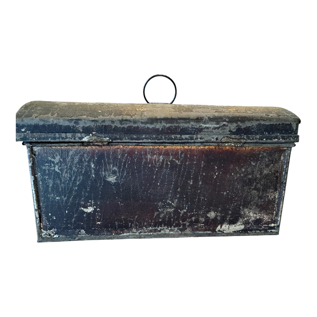 Antique Toleware Tin Painted Folk Art Document Box