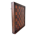 Antique 1800s Folk Art Inlaid Wood Checker Game Board - Decorative Wall Hanging