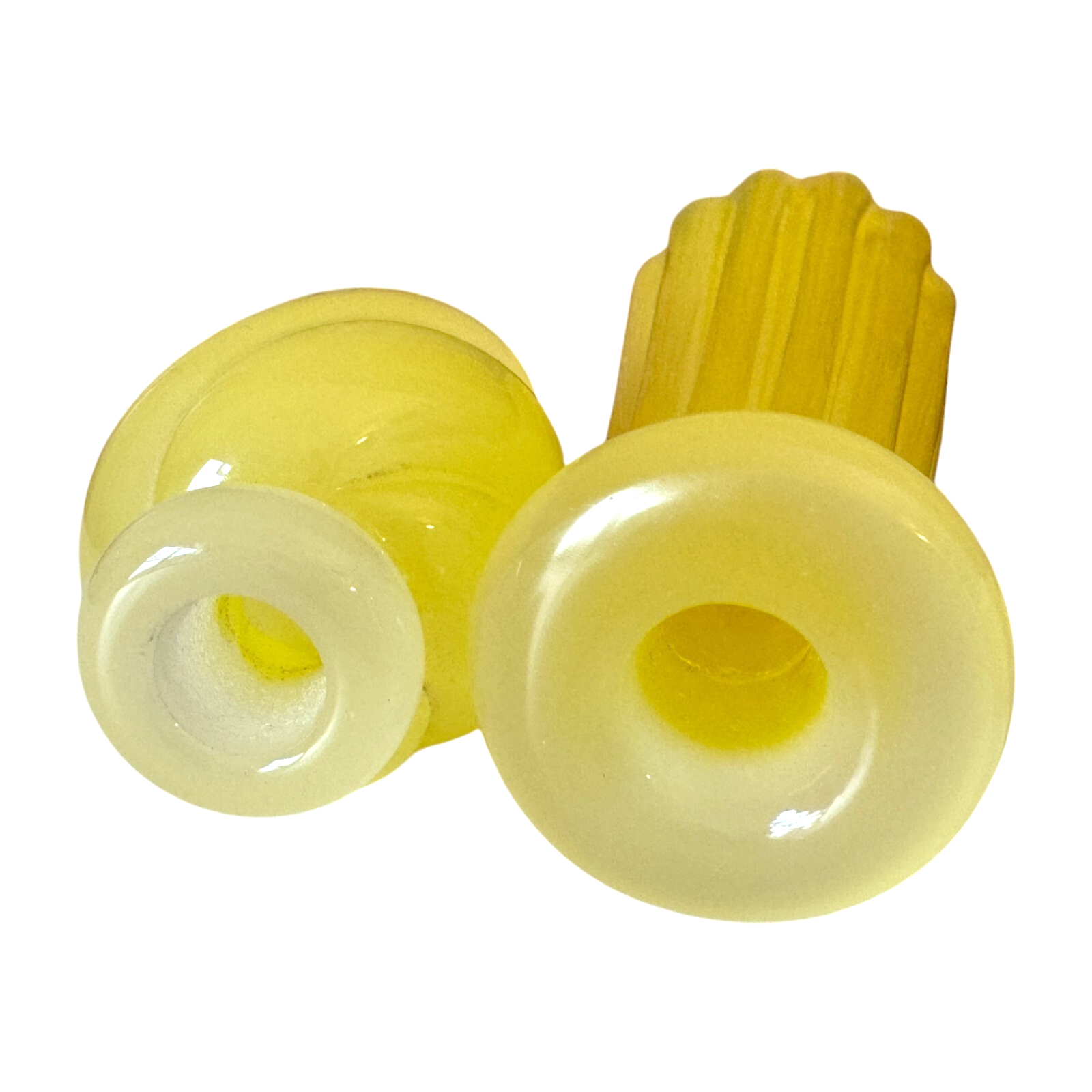 Vintage Murano Three Piece Vanity Set by Seguso - Handblown Yellow Art Glass