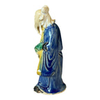 Antique Chinese Export Blue-Glazed Ceramic Pottery Mudman Figurine