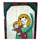 Vintage New Mexican Religious Folk Art Retablo Wall Hanging (Richard Montoya)