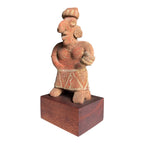 Antique Pre-Columbian Nayarit Standing Female Votive Figure Sculpture on Stand