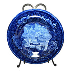 Antique Staffordshire Blue Transferware Historical Bowl Ship Cadmus - Lafayette