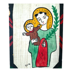 Vintage New Mexican Religious Folk Art Retablo Wall Hanging (Richard Montoya)