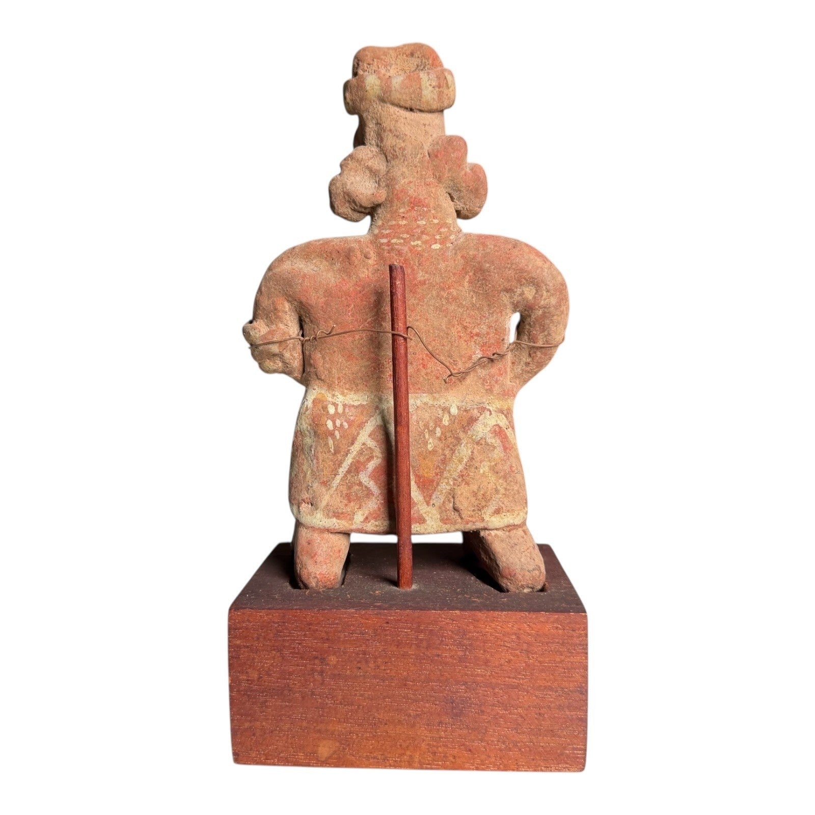 Antique Pre-Columbian Nayarit Standing Female Votive Figure Sculpture on Stand