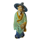 Antique Chinese Export Light Green Glazed Ceramic Pottery Mudman Figurine