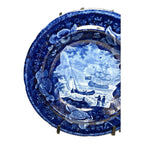 Antique Staffordshire Blue Transferware Historical Bowl Ship Cadmus - Lafayette