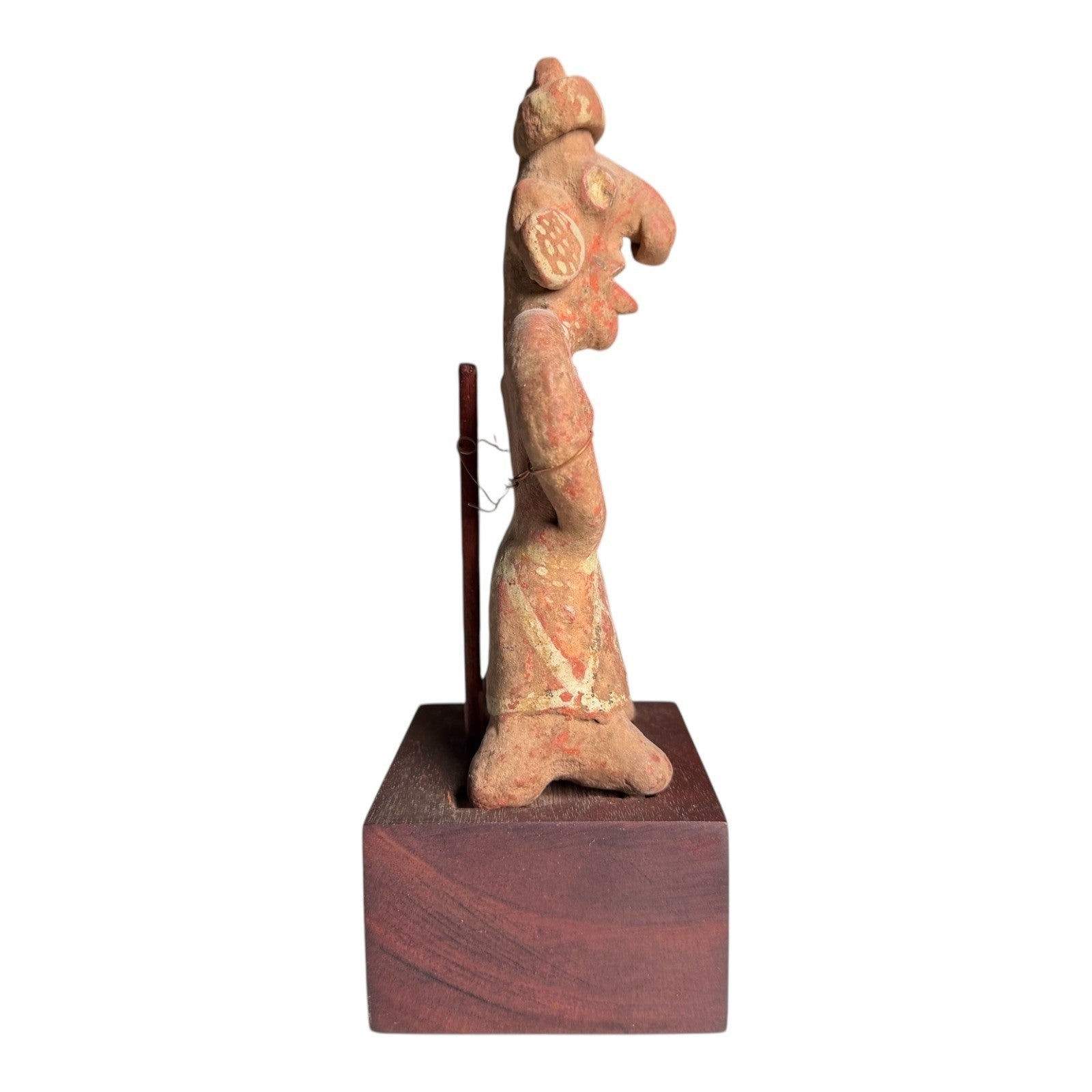 Antique Pre-Columbian Nayarit Standing Female Votive Figure Sculpture on Stand
