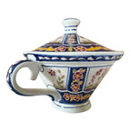 Antique Faience Quimper Pottery Lidded Invalid Feeder