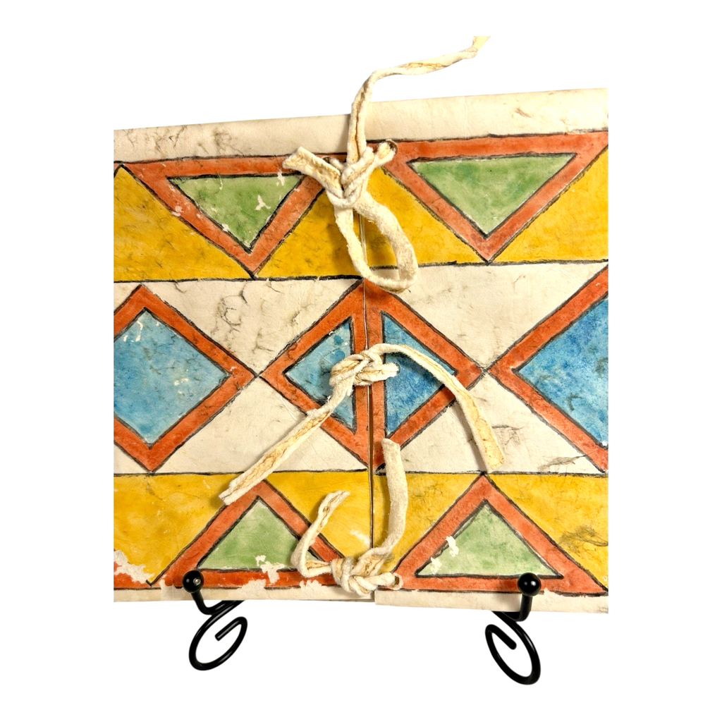Antique Native American Plains Parfleche Envelope - Geometric Painted Rawhide