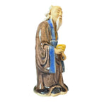 Antique Chinese Export Brown Glazed Ceramic Pottery Mudman Figurine Statue