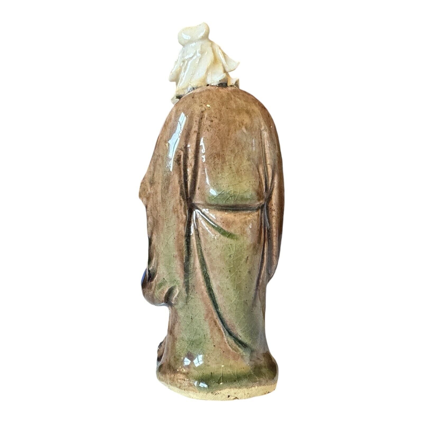 Antique Chinese Export Brown Glazed Ceramic Pottery Mudman Figurine Statue