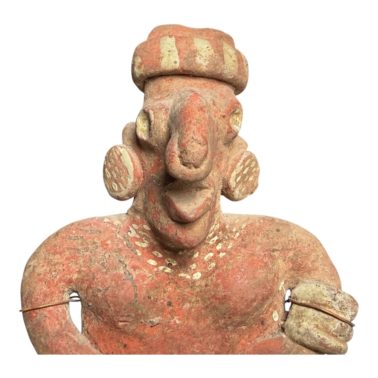 Antique Pre-Columbian Nayarit Standing Female Votive Figure Sculpture on Stand