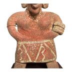 Antique Pre-Columbian Nayarit Standing Female Votive Figure Sculpture on Stand