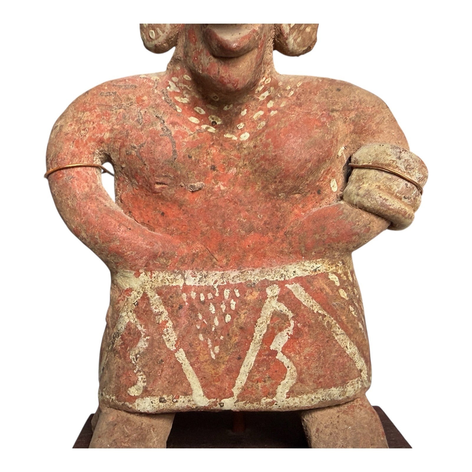 Antique Pre-Columbian Nayarit Standing Female Votive Figure Sculpture on Stand