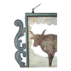 Antique Early 1900s American Folk Art Hand-Cut Metal Ranch Trade Sign, Steer/Cow