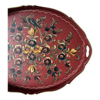 Vintage Hindeloopen Dutch Folk Art Hand Painted Floral Wooden Tray