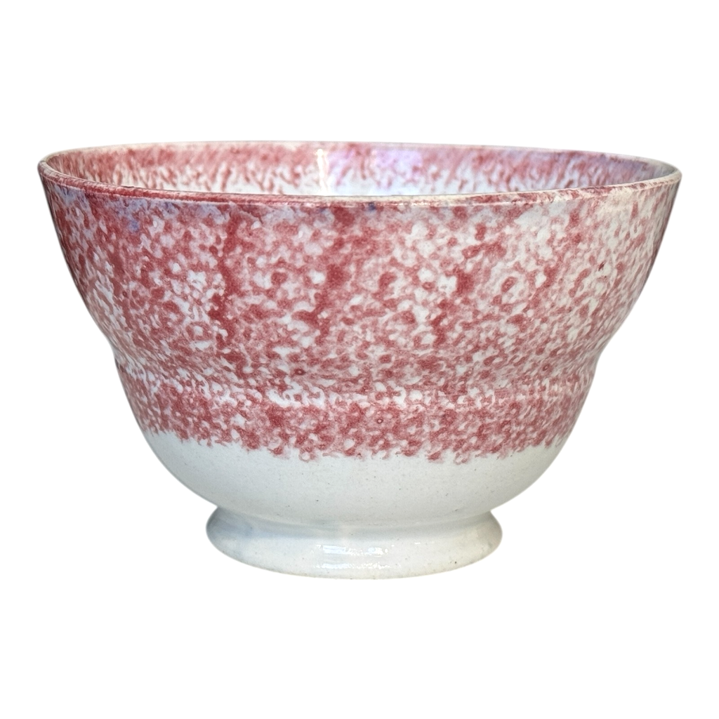Antique Staffordshire Red Spatterware Spongeware Cup & Saucer