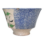 Antique Staffordshire Blue Spatterware Spongeware Teacup - Tulip Floral Design