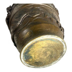Antique Bronze Meiji Period Banded Vase with High Relief Dragon Theme