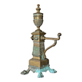 Antique Cast Iron Decorative Ornate Fireplace Andiron - Single