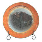 Vintage Studio Pottery Oil Spot Tenmoku Glaze Dinner Plate - Orange Kaki 9.75”