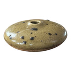 Vintage Studio Art Pottery Tan Speckled Seed Pot Vase (Signed, J Thing)