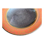 Vintage Studio Pottery Oil Spot Tenmoku Glaze Dinner Plate - Orange Kaki 9.75”