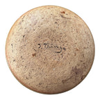 Vintage Studio Art Pottery Tan Speckled Seed Pot Vase (Signed, J Thing)