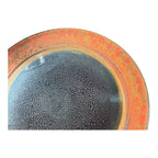 Vintage Studio Pottery Oil Spot Tenmoku Glaze Dinner Plate - Orange Kaki 9.75”