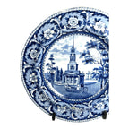 Antique Staffordshire Blue Transferware Historical Bowl Octagon Church