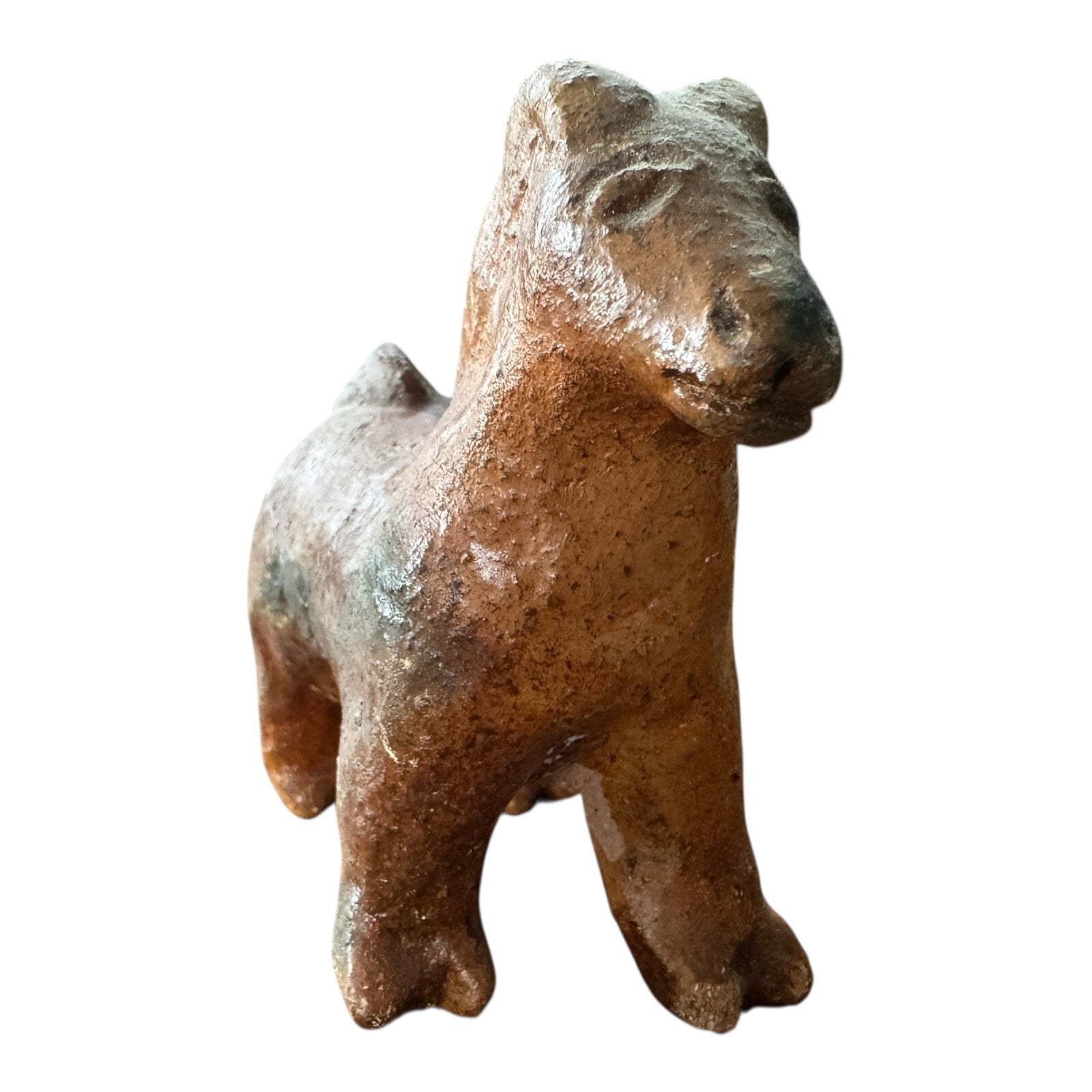 Antique Native American Redware Pottery Ram Figurine