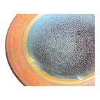 Vintage Studio Pottery Oil Spot Tenmoku Glaze Dinner Plate - Orange Kaki 9.75”