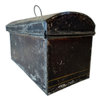 Antique Toleware Tin Painted Folk Art Document Box