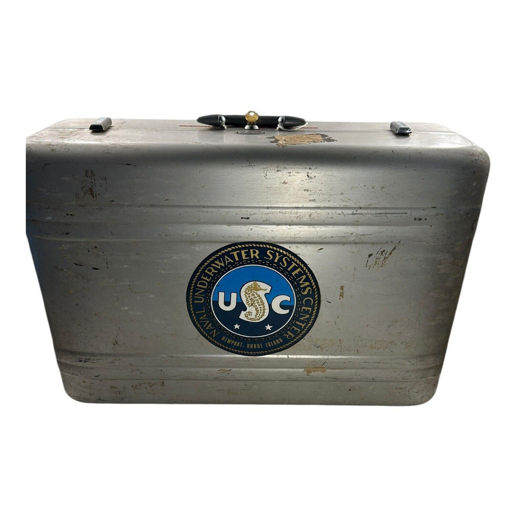 Vintage Halliburton Aluminum Suitcase with Underwater Naval Systems Center Logo