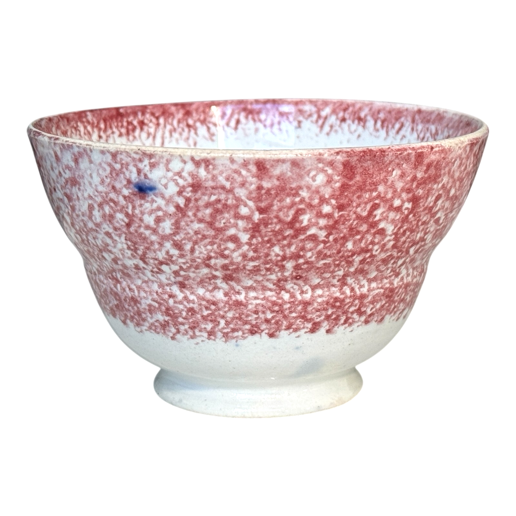 Antique Staffordshire Red Spatterware Spongeware Cup & Saucer