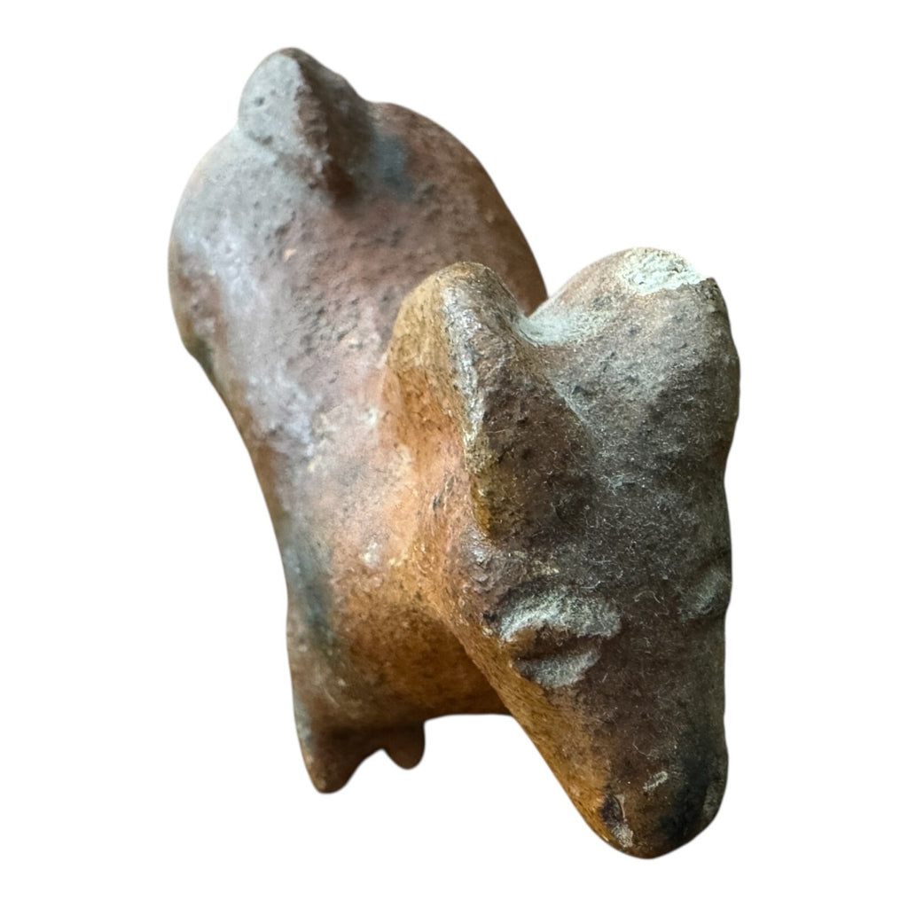 Antique Native American Redware Pottery Ram Figurine