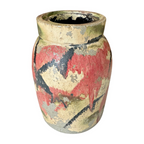 Vintage Ozark Roadside Tourist Stoneware Pottery Vase - Red Black Drip Glaze