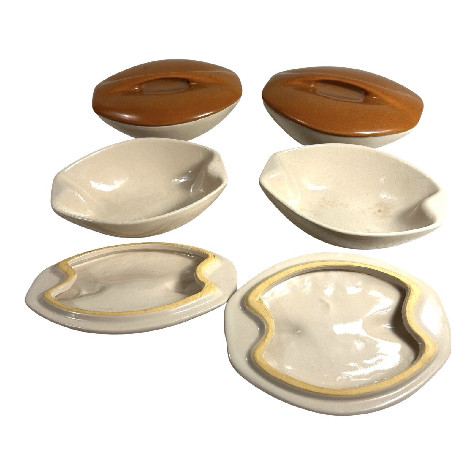 Vintage Roseville Pottery Raymor Covered Bowls - by Ben Siebel - Set of 4